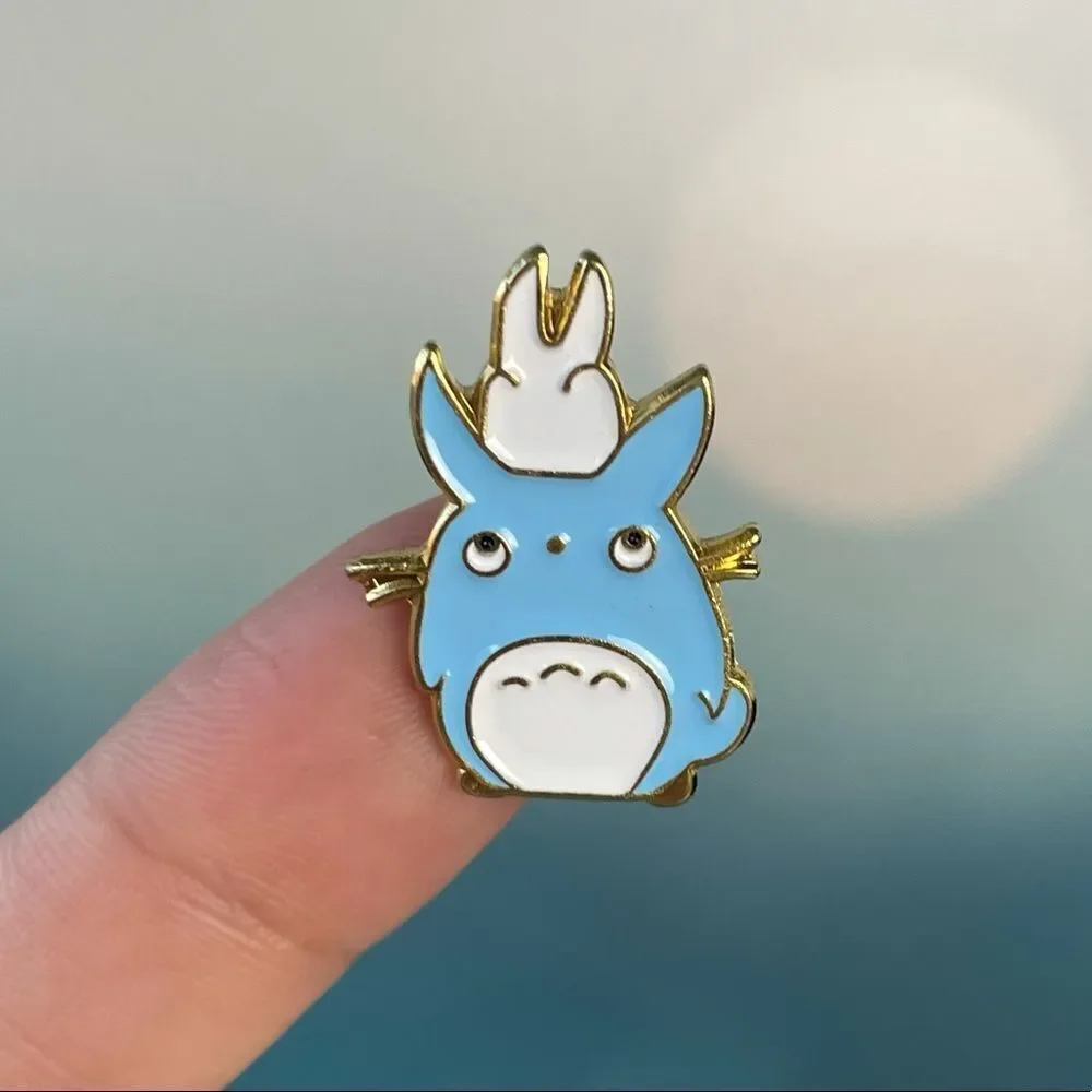 Blue Totoro & White Totoro Enamel Pin/ Brooch Lapel